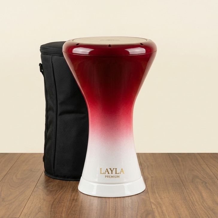 IN STOCK | LAYLA 9" Elite Pro Red/White Sombaty Darbuka