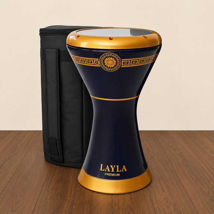9" Layla Premium Cast Aluminum Deep Navy Sombaty Darbuka