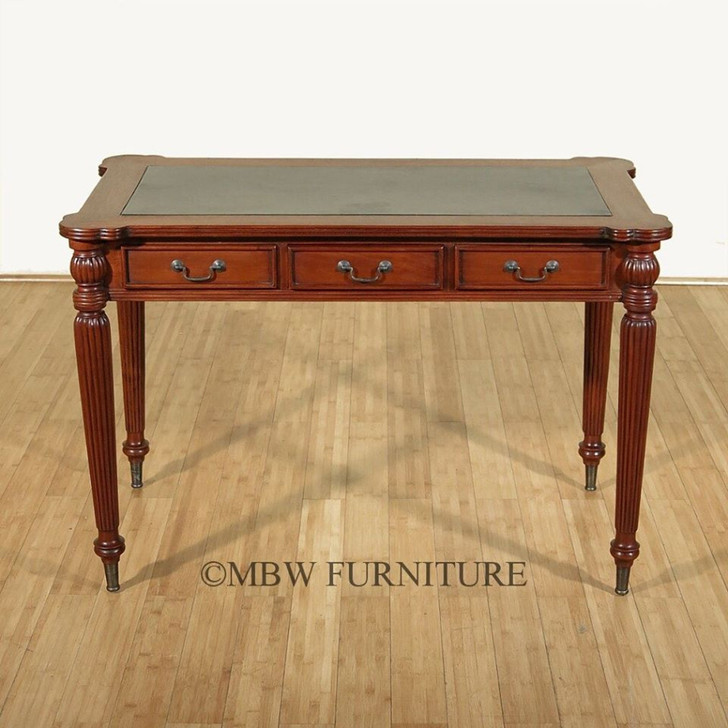 4ft Light Walnut Sheraton Leather Top Office Writing Desk