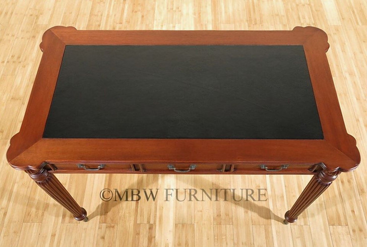 4ft Light Walnut Sheraton Leather Top Office Writing Desk