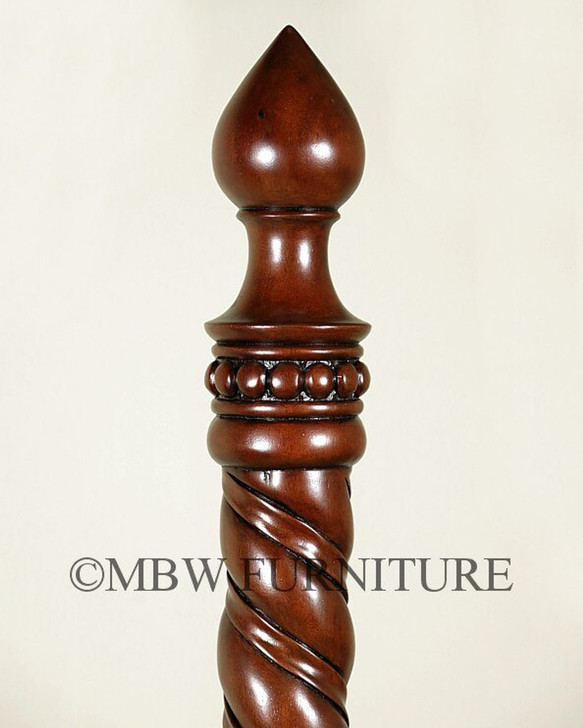 Black Barley Twist Four Post Canopy Bed (E. King)