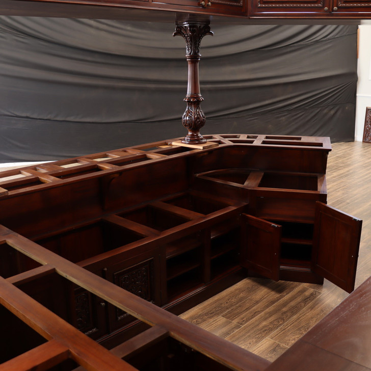 11ft Custom-Made Mahogany Carved Canopy Saloon Bar