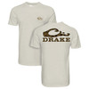 DRAKE Men's Drake Stacked Logo Old School Coconut Milk Short Sleeve Shirt (DT9845-CMK)