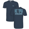 DRAKE Men's Companions Old School Night Sky Navy Heather Short Sleeve Shirt (DT9841-NSN)
