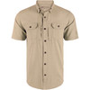 DRAKE Wingshooter Trey Timber Wolf Khaki Cross Hatch Short Sleeve Shirt (DS2625-TWF)