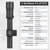 NIGHTFORCE NX6 1-6x24 F2 Capped W/E .5 MOA FC-6c Reticle Riflescope (C727)