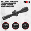 NIGHTFORCE NX6 6-36x56 F1 FieldSet .250 MOA DigIllum MOA-XT Riflescope (C748)