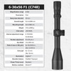 NIGHTFORCE NX6 6-36x56 F1 FieldSet .250 MOA DigIllum MOA-XT Riflescope (C748)
