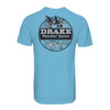 DRAKE Men's Old School Circle Aquarius Heather Short Sleeve Shirt (DT9525-ARS)