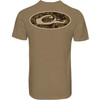 DRAKE Men's Old School Oval Logo Savannah Tan Light Heather Short Sleeve T-Shirt (DT9600-STH)