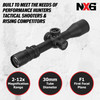 NIGHTFORCE NX6 2-12x42 F1 FieldSet .250 MOA DigIllum FC-MRx MOA Reticle Riflescope (C729)