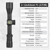 NIGHTFORCE NX6 2-12x42 F1 FieldSet .250 MOA DigIllum FC-MRx MOA Reticle Riflescope (C729)
