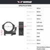 WARNE Maxima Horizontal QD 34mm Medium Matte Scope Rings (521LM)