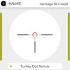 HAWKE Vantage IR 1-4x20 Turkey Dot IR Reticle Riflescope w/ Match Mount 1in Medium Weaver Scope Rings and GRITR Microfibre (14205+22113+GRIT-MF)