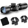 HAWKE XB30 Compact 1.5-6x36 IR WA SR 450fps Riflescope with Match Weaver 30mm Low 2pc Black Riflescope Ring Mounts and GRITR Microfibre (12226+22115+GRIT-MF)