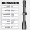 NIGHTFORCE NX6 6-36x56mm FVR-1 Reticle Riflescope (C749)
