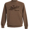 DRAKE Men's Drake Life Golden Pecan Dark Heather Graphic Crew Sweatshirt (DS1648-GPD)