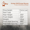 TALLEY 1in Extra Low Scope Mounts Fits Kimber Model 84M Current Production (928749)