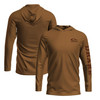 DRAKE Men's Graphic Logo Golden Pecan Dark Heather Solid Hoodie (DT8900-GPD)