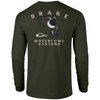 DRAKE Men's Retro Ringneck Deep Depths Dark Heather Long Sleeve T-Shirt (DT9810-DDD)