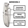 SPYDERCO Endura 4 Stainless SpyderEdge Folding Knife (C10S)