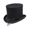 CONNER HATS Steampunk Black Wool Top Hat (C1057-BLK)