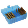 MTM CASE-GARD R-50 Series 50rd Clear Blue Medium Rifle Ammo Box (RM-50-24)