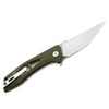 BESTECH KNIVES Eye of Ra 3.39in Stonewash/Satin Blade Green G10 Folding Knife (BG23B)