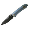 BESTECH KNIVES Emperor 3.74in Black Stonewash Blade Blue Titanium Folding Knife (BT1703C)