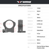 WARNE Mountain Tech 30mm High Matte Rings (7215M)