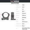 WARNE Mountain Tech 30mm Low Matte Rings (7213M)