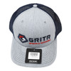 WEBY Richardson 112 Heather Grey/Navy OSFA Trucker Hat with Gritr Sports and Outdoors Logo (HAT-112-HG/NVY-GRITRSPORTS)