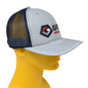 WEBY Richardson 112 Heather Grey/Navy OSFA Trucker Hat with Gritr Sports and Outdoors Logo (HAT-112-HG/NVY-GRITRSPORTS)