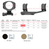 WARNE Extended Skeletonized 30mm 20 MOA Black Mount for MSR (LRSKEL30TW)