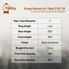 TALLEY 1in Low Scope Mount For Tikka T1x (930759)