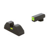 AMERIGLO For Glock CAP Green Tritium LumiGreen Square Outline Front and Lime Green Line Rear Sights (GL-605)