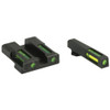 Hi-Viz LiteWave H3 Tritium/Litepipe Night Sights, Fits Glock 17,19,26,27,33,34, Green Front and Rear GLN325
