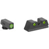 Meprolight Hyper-Bright, Tritium Sight Set, Green Front/Green Rear, For Glock 42, 43, 43X and 48 0402203111