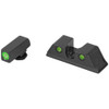 Meprolight Hyper-Bright, Tritium Sight Set, Green Front/Green Rear, For Glock Standard Frame 9/357SIG/40/45GAP 0402243111