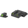 Meprolight Hyper-Bright, Tritium Sight Set, Green Front/Green Rear, Fits S&W M&P Shield 0417703111