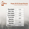 TALLEY 1in Low Scope Mount for Ruger 10/22 (930707)