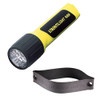 STREAMLIGHT 4AA ProPolymer LED White LEDs Without Batteries Yellow Flashlight With Rubber Helmet Strap (68200-99075-BUNDLE)