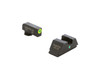 AmeriGlo I-Dot, Sight, Fits Glock 42 and 43, Green Tritium Lime Green LumiLime Outline Front with Green Rear GL-305