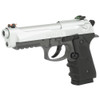 Crosman Mako CO2 Powered Blowback BB Pistol, Semi Automatic, Silver Metal Slide and Steel Barrel, 20 Round Drop Out Magazine, Fiber Optic Sights, 450 Feet Per Second CM9B