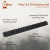 Talley Manufacturing Picatinny Base, 20-MOA, Black Finish, Fits Tikka P0M252714