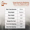 TALLEY For Weatherby Mark V Non-Magnum Medium 30mm 6 Lug Scope Rings (740706)