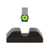 AmeriGlo UC, Sight, Fits Glock 17,19,22,23,24,26,27,33,34,35,37,38,39, Green Tritium LimeGreenLumi Outline Front Black Serrated Round Notch Rear GL-354