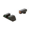 AmeriGlo Trooper, Sight, Fits Glock 42 and 43, Green Tritium with Orange Outline Front, Green Tritium Black Serrated Rear GL-823