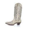 CORRAL Womens Glitter Inlay and Crystals White Boots (A3322-LD)