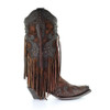 CORRAL Womens Goat Overlay Studs and Fringes Boots